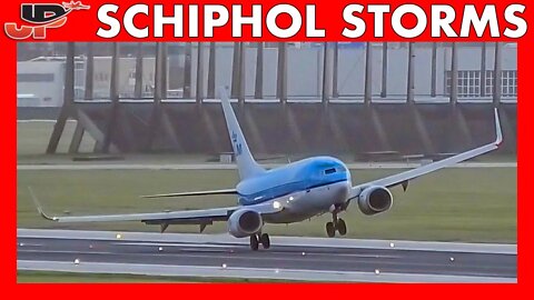 Storms at Amsterdam Schiphol Airport | Go-Arounds, Crosswind, Wet Runway