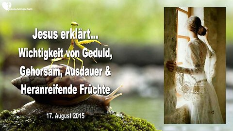 17.08.2015 ❤️ Jesus erklärt... Wichtigkeit von Geduld, Gehorsam, Ausdauer und heranreifende Früchte