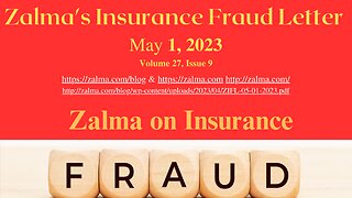 Zalma's Insurance Fraud Letter - May 1, 2023