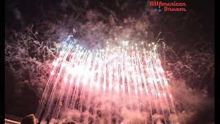 National Anthem Firework Show with American Flag