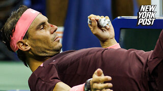 Rafael Nadal's nose bloodied by own racket during US Open win