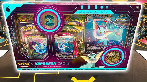 Opening the Pokemon Vaporeon Vmax PREMIUM Collection Box