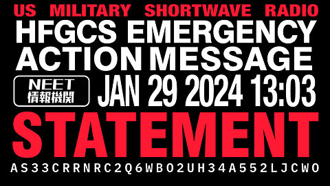 US Military Radio | EAM Emergency Action Message | STATEMENT | January 29 2024