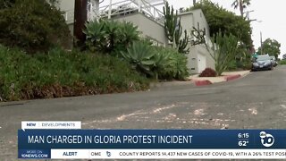 Man charged in Gloria protest incident