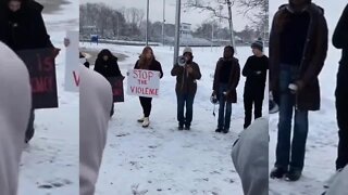 East Lansing High School students hold walkout
