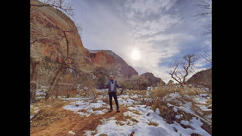 Short Drive at Zion in Winter to Christmas Songs in 2.7K #winterdrive #zionnationalpark #christmas