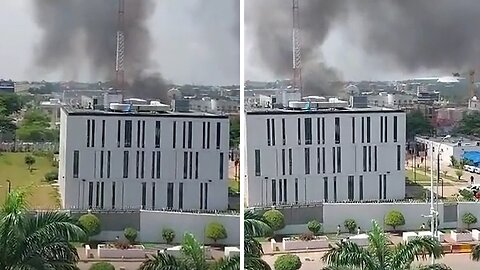 Extreme footage shows the Canadian Embassy on fire in Nigeria