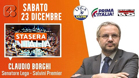 🔴 Sen. Claudio Borghi ospite nella trasmissione "Stasera Italia" su Rete4 (23/12/2023).