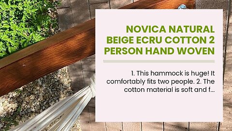 NOVICA Natural Beige Ecru Cotton 2 Person Hand Woven XL Brazilian Hammock with Handmade Crochet...