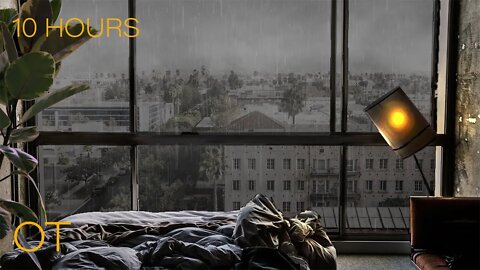 Rainy Evening in LA | Rain & Distant Thunder Sounds for Relaxation | Sleeping | Studying | 10 Hours