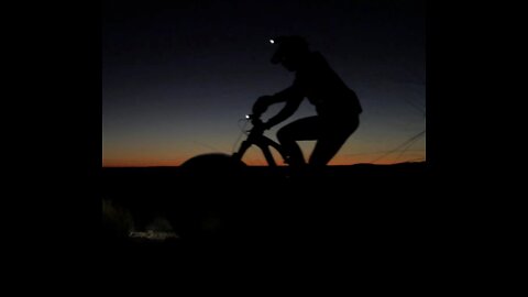 Mountain biking while the sun sets in New Mexico