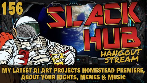Slack Hub 156: My Latest AI Art Projects Homestead Premiere, About Your Rights, Memes & Music