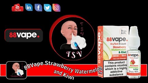 88Vape Any Tank E-Liquid, Strawberry Watermelon and Kiwi