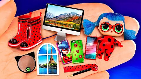 12 DIY Miraculous Ladybug crafts and Dollhouse Room for LOL doll and Barbie
