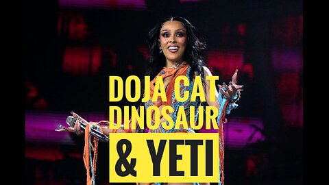 Doja cat with yeti and a dinosaur