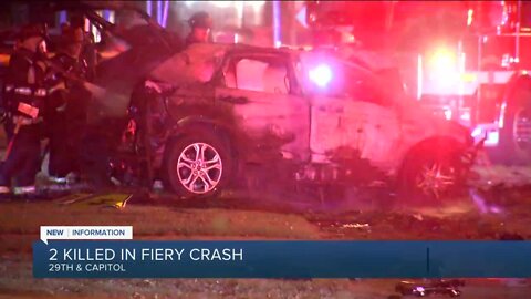 2 dead in fiery crash: Milwaukee medical examiner responds to 29th and Capitol