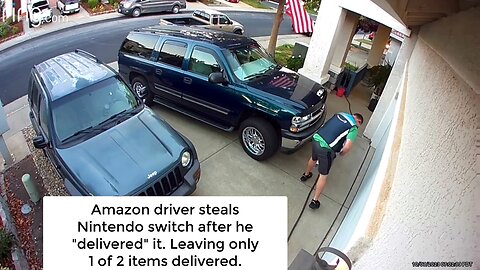 Amazon Driver Steals Nintendo Switch Caught on Ring Camera | Doorbell Camera Video