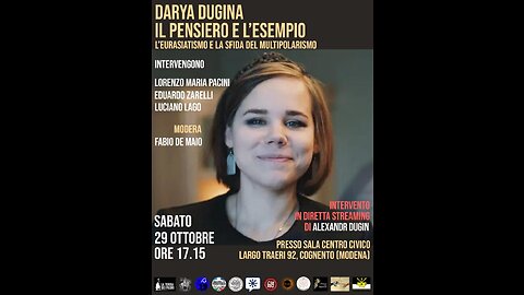 MODENA - 29 ottobre 2022 - DARYA DUGINA - IL PENSIERO E L'ESEMPIO