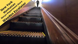 New York Manhattan Macy’s Wooden escalator