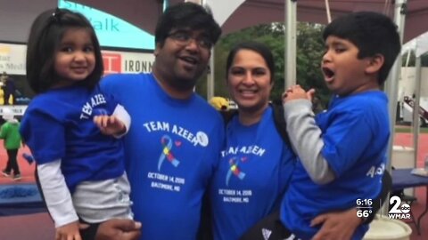 The Khan family shows support to their son with autism by doing Autism Speaks walk each year