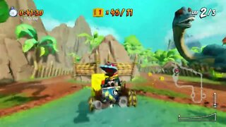 Prehistoric Playground Sapphire Relic Race Gameplay - Crash Team Racing Nitro-Fueled
