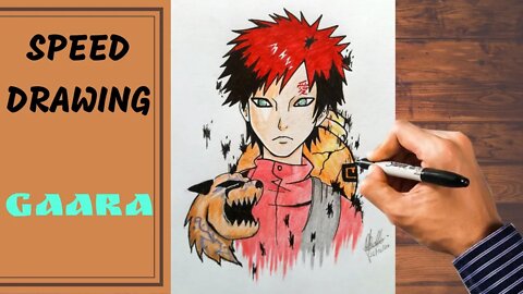 SPEED DRAWING GAARA from Naruto [COLLAB]