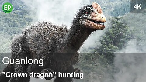 Meet GUANLONG dinosaur - "Crown dragon" hunting Anchiornis (4K animation)