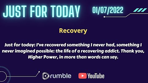 Just for Today - Recovery 1-7