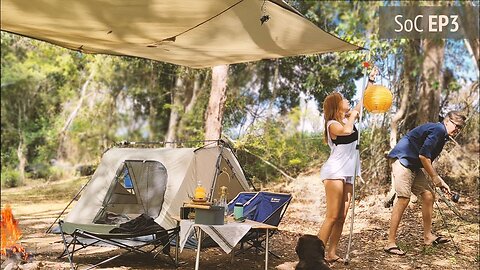 Camping in Australia with our Dog | Can't get better than this | Campfire food, hammock by the creek