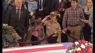 Boy Scout salutes George H.W. Bush