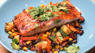 Brown Sugar-Chipotle Salmon! Cooking with the Entire Family!
