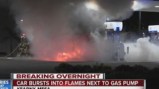 Fire engulfs car at a Kearny Mesa gas station