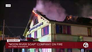 Moon River Soap Company on fire