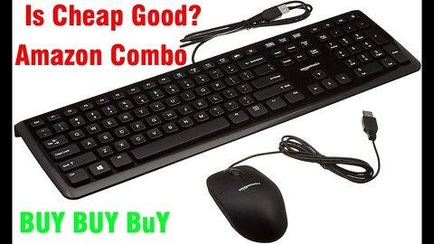 USB Wired Computer Keyboard and Wired Mouse Bundle Pack AmazonBasics