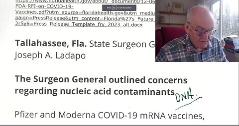 Dr John Campbell: FL Surg Gen call for halt of mRNA shots, DNA integration with human genome concern