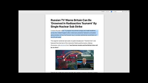 Russian TV Warns Britain Can Be 'Drowned In Radioactive Tsunami’