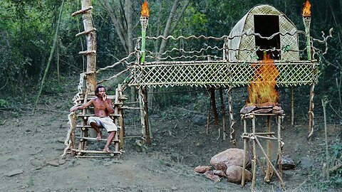 primitive technology: Build a Beautiful Shelter in the Forest by Primitive Jungle