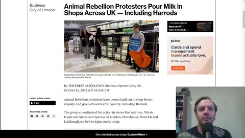Animal Rebellion Protesters Pour Milk in Shops Across UK