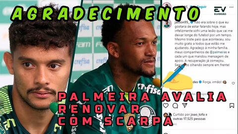 ✅PALMEIRAS AVALIA RENOVAR COM SCARPA,JAILSON FAZ AGRADECIMENTO.#PALMEIRAS#ESCARPINHA#JAILSON