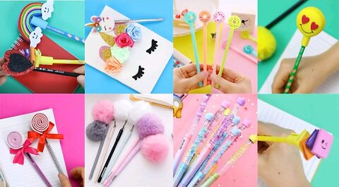 Diy Pen & Pencil Decor Ideas | Easy Butterfly Pencil Toppers | Origami Paper Pen | School Crafts