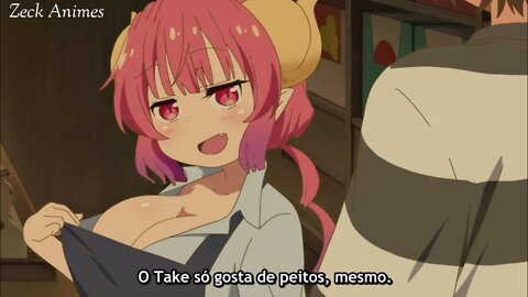 Ilulu ataca Take novamente, um ataque de muito resPEITO! 😏 | Kobayashi-san Chi no Maid Dragon S