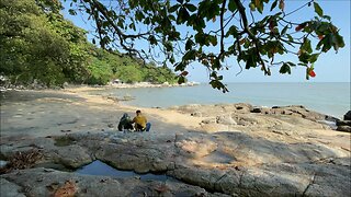 Bathing beach (Tempat Mandi) beach in Penang Island Malaysia