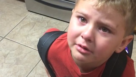 Toddler Wants To Go To School, So He Asks Mom For Some Help