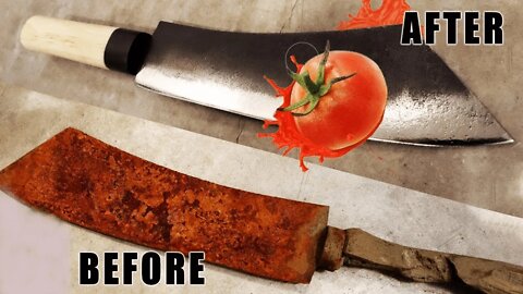 Old Machete Turned into Japanese Kitchen Knife with Restoration
