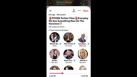 Pfizer Twitter Files Nelson Epega Twitter Spaces Live Stream