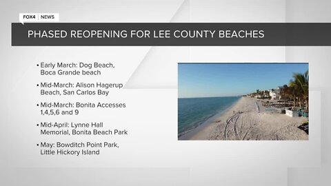 Lee County announces phased reopening of beach parks