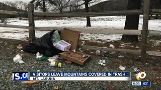 Visitors leave San Diego mountains covered in trash