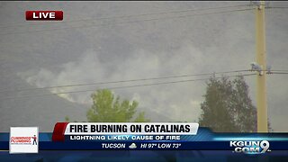 Fire burns in the Catalina mountains