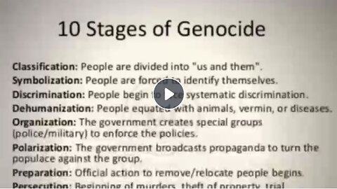 10 Stages Of Genocide - What Stage Do You Think Whites Are Currently At?