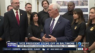 Vice President Mike Pence stops off in Baltimore